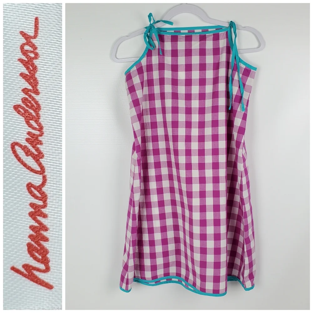 Hanna Andersson Cotton Aline Checked Dress 160 - Picture 1 of 9